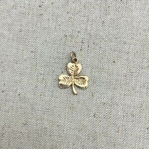 VTG 9k Gold Clover Charm Pendant 375 Three 3 Leaf Yellow Vintage